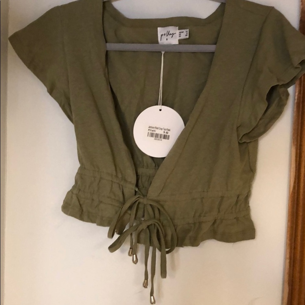 Princess Polly Khaki Crop Top